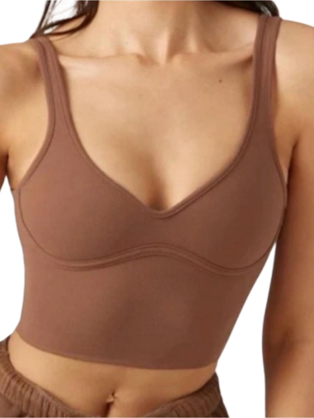 Joah Brown Women’s Size XS S Tan Seamless Contour Crop Tank Top
